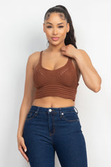 Knitted Cami Sweater Tank Top - LA7 ONLINE Brown / S