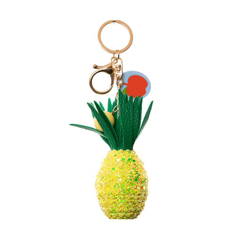 Metal Keychains - LA7 ONLINE 3D glitter pineapple keychain