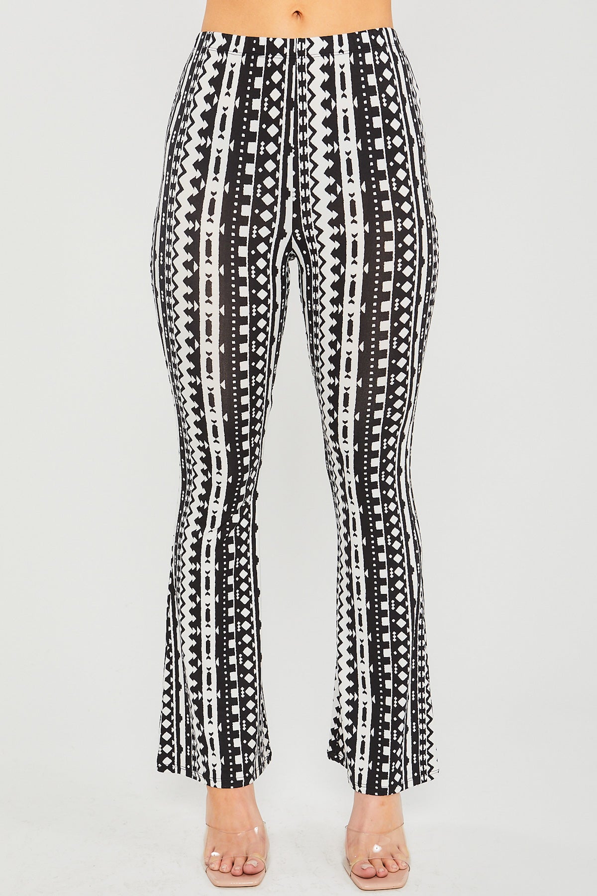 Knit Print Long Flare Pants - LA7 ONLINE Black / M