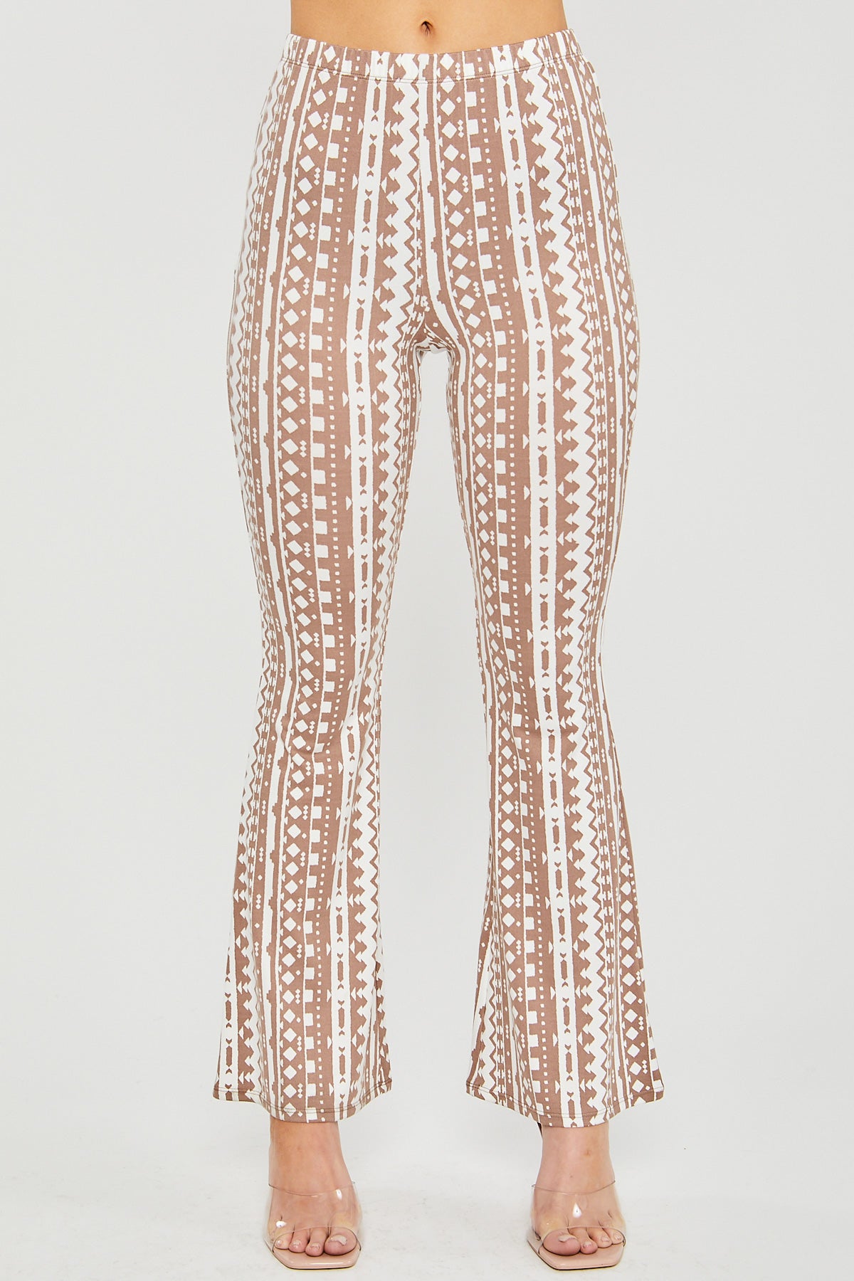 Knit Print Long Flare Pants - LA7 ONLINE Cocoa / M