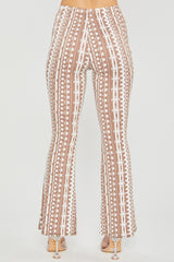 Knit Print Long Flare Pants - LA7 ONLINE