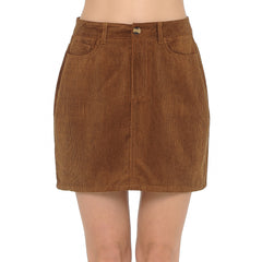 Corduroy Mini Skirt - LA7 ONLINE S / CAMEL