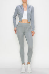 Crop Full Zip Hooded Jacket - LA7 ONLINE Pants Grey / S/M