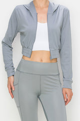 Crop Full Zip Hooded Jacket - LA7 ONLINE Pants