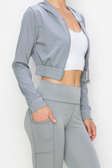 Crop Full Zip Hooded Jacket - LA7 ONLINE Pants