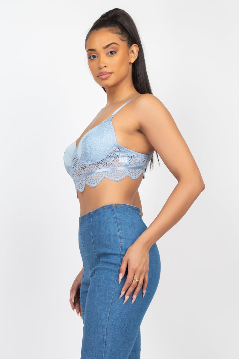 Blue Bralet with Lace Online Shopping