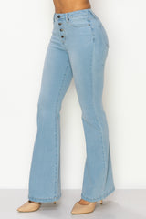 Bell Bottom Button-Down Denim Jeans
