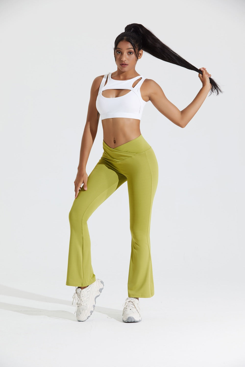 Flare Crossover Legging - LA7 ONLINE Activewear Green / L