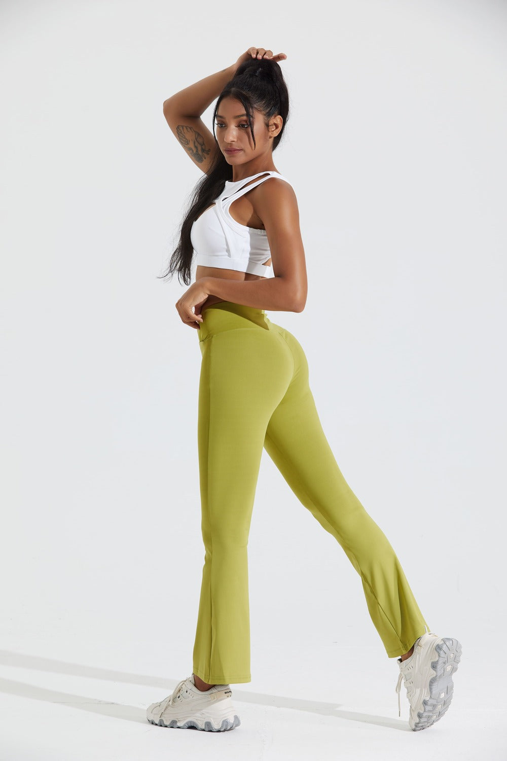Flare Crossover Legging - LA7 ONLINE Activewear Green / M