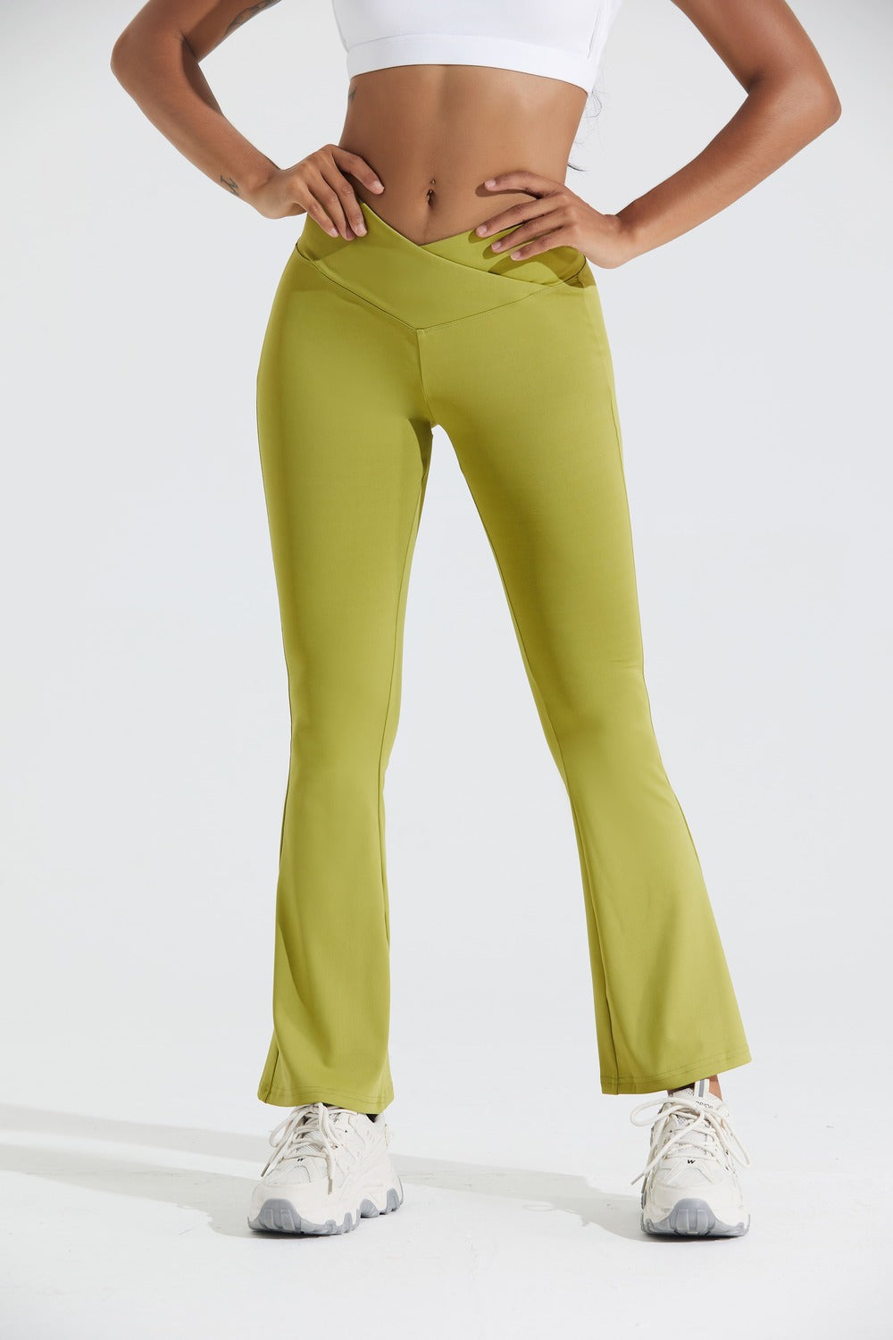 Flare Crossover Legging - LA7 ONLINE Activewear Green / XXL