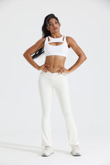 Flare Crossover Legging - LA7 ONLINE Activewear White / L