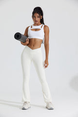 Flare Crossover Legging - LA7 ONLINE Activewear White / XXL