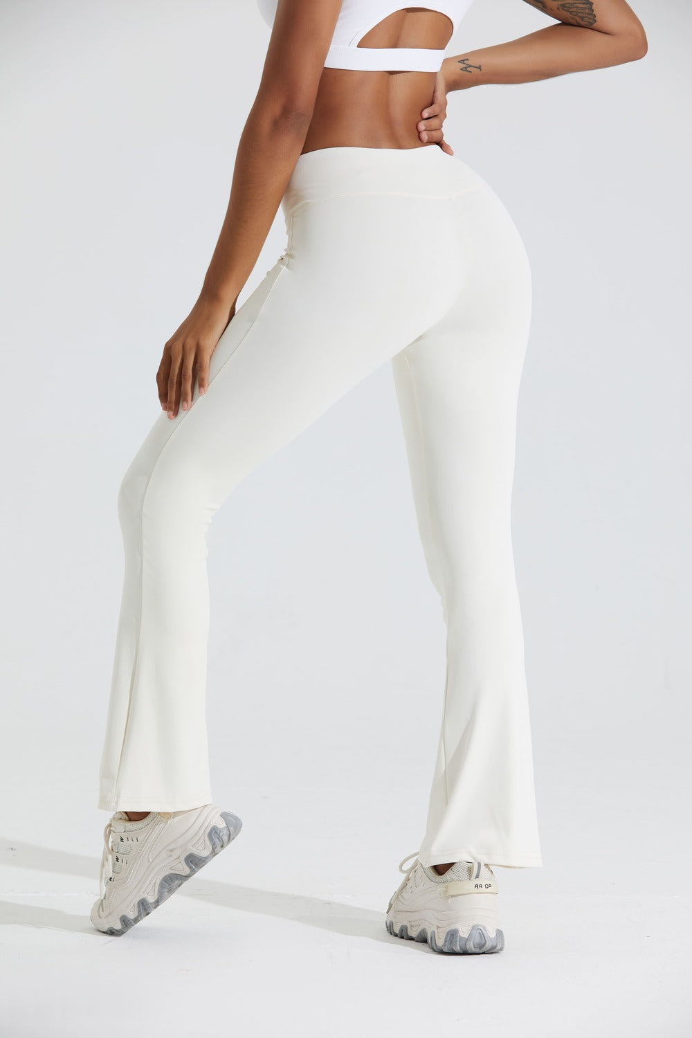 Crossover Waist Ribbed Legging - W by Crystal White