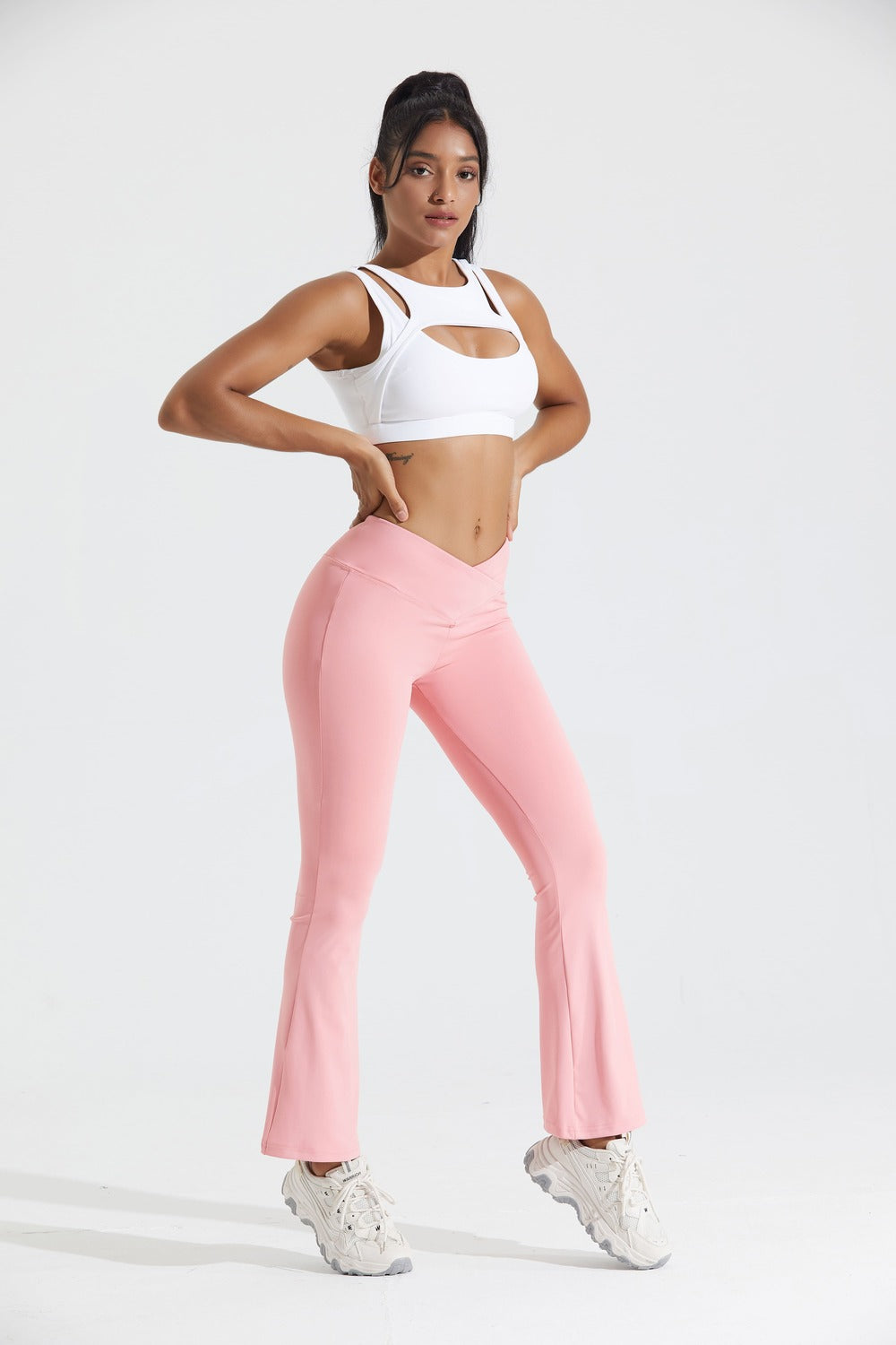 MOLERFO Flare Leggings, Crossover Yoga Pants with