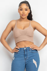 Knitted Cami Sweater Tank Top - LA7 ONLINE Light Coco / S