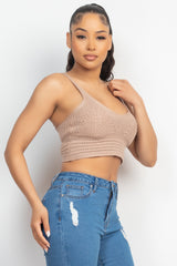 Knitted Cami Sweater Tank Top - LA7 ONLINE Light Coco / L