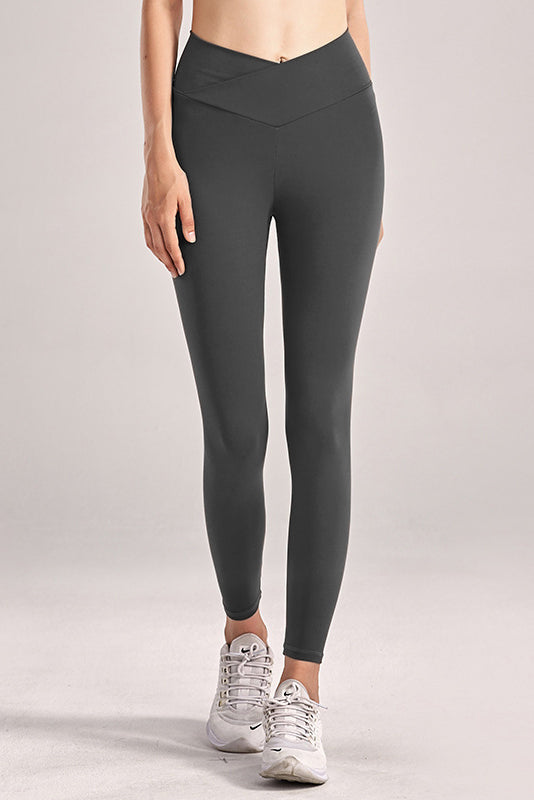 High-Rise Crossover Waist Four-Way Stretch Legging - LA7 ONLINE Charcoal / S
