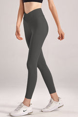 High-Rise Crossover Waist Four-Way Stretch Legging Charcoal - LA7 ONLINE