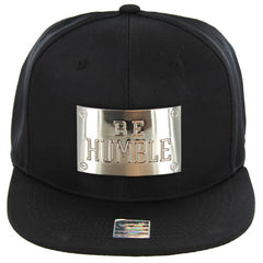 Be Humble Metal Plate Black Cap - LA7 ONLINE One Size