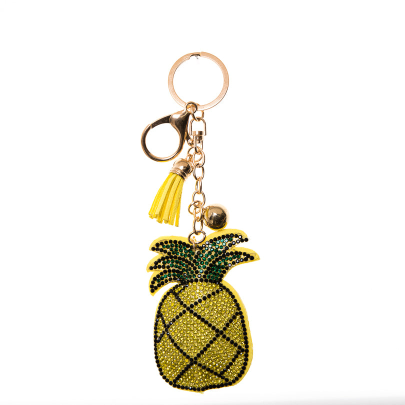 Metal Keychains - LA7 ONLINE Stuffed glitter pineapple keychain